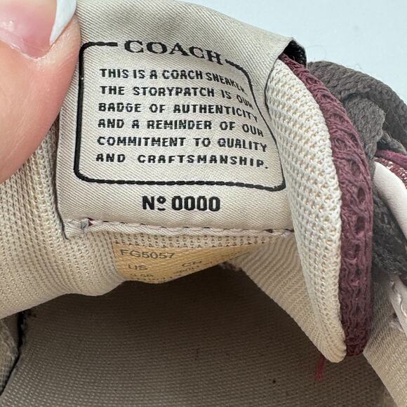 Coach Canvas Logo Suede Lace Up Sneaker FG5057 Shoes Women’s Size 9.5B - Picture 6 of 8